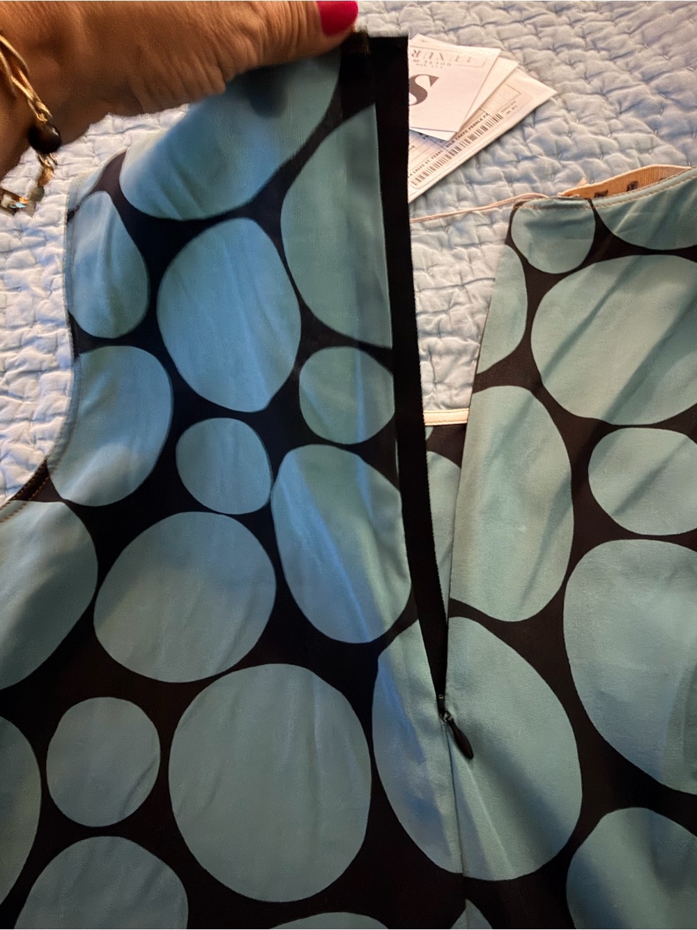 Marni Blue and Black silk Polka Dot Mini Dress New With Tag - Picture 8 of 9